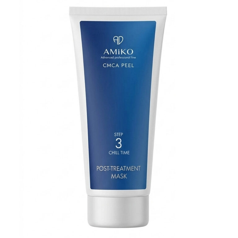 AMIKO Post Treatment Mask 200ml salon-size bottle, a calming professional skin recovery cream for post-procedure application.