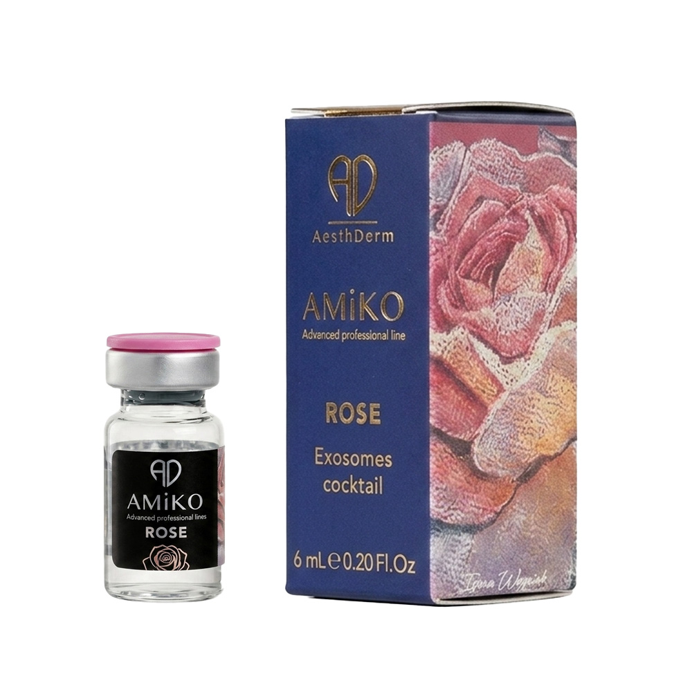AMIKO Rose Advanced Skin Stimulator 1x6ml professional vial for advanced clinical skin rejuvenation and pigmentation correction.