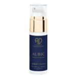 Aesthderm AURIC Night Cream 30ml sleek bottle packaging, formulated for overnight skin redermalisation and post-treatment home care.