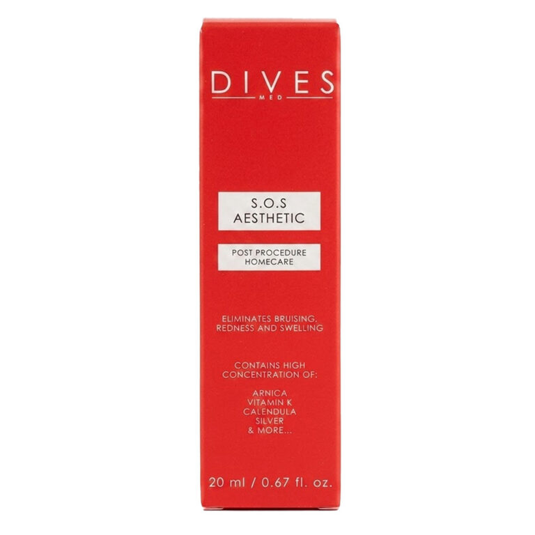 DIVES MED S.O.S Aesthetic Post Procedure Homecare 20ml tube, a professional recovery cream-gel for calming skin after microneedling, laser, and injection treatments.